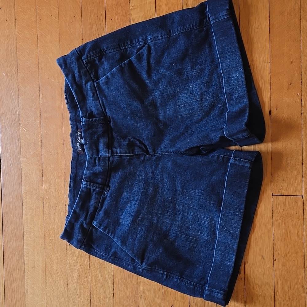 Dear Johm, Hampton Flat Front Cuffed Jean Shorts, Dark Blue, EUC, Women's 29